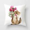 Cute Cat  Print Polyester Cushion Cover 45x45 Throw Pillow Case For Sofa Car Home Decorative Pillowcase Pillow Cover