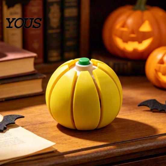 Travel Stress Reliever Halloween Pumpkin Squeeze Ball, Fruit Shaped Clicker Fidget Toy for Anxiety Relief, Cute Soft Decompression Kids Adults, Party