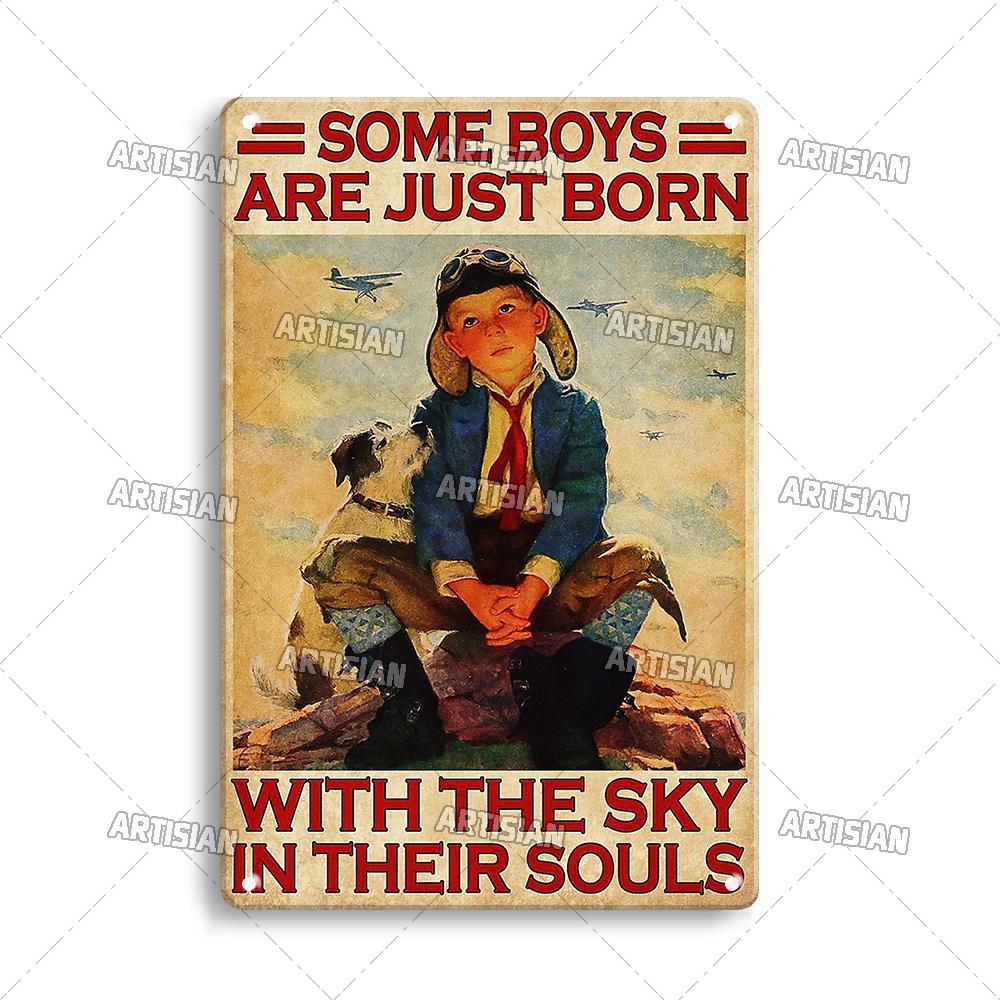 Artisian Flying Metal Sign Pilot Tin Plaque Flight Attendant Decorative Poster Wall Decor Garage Bar Pub Club Hotel Cafe Kitchen