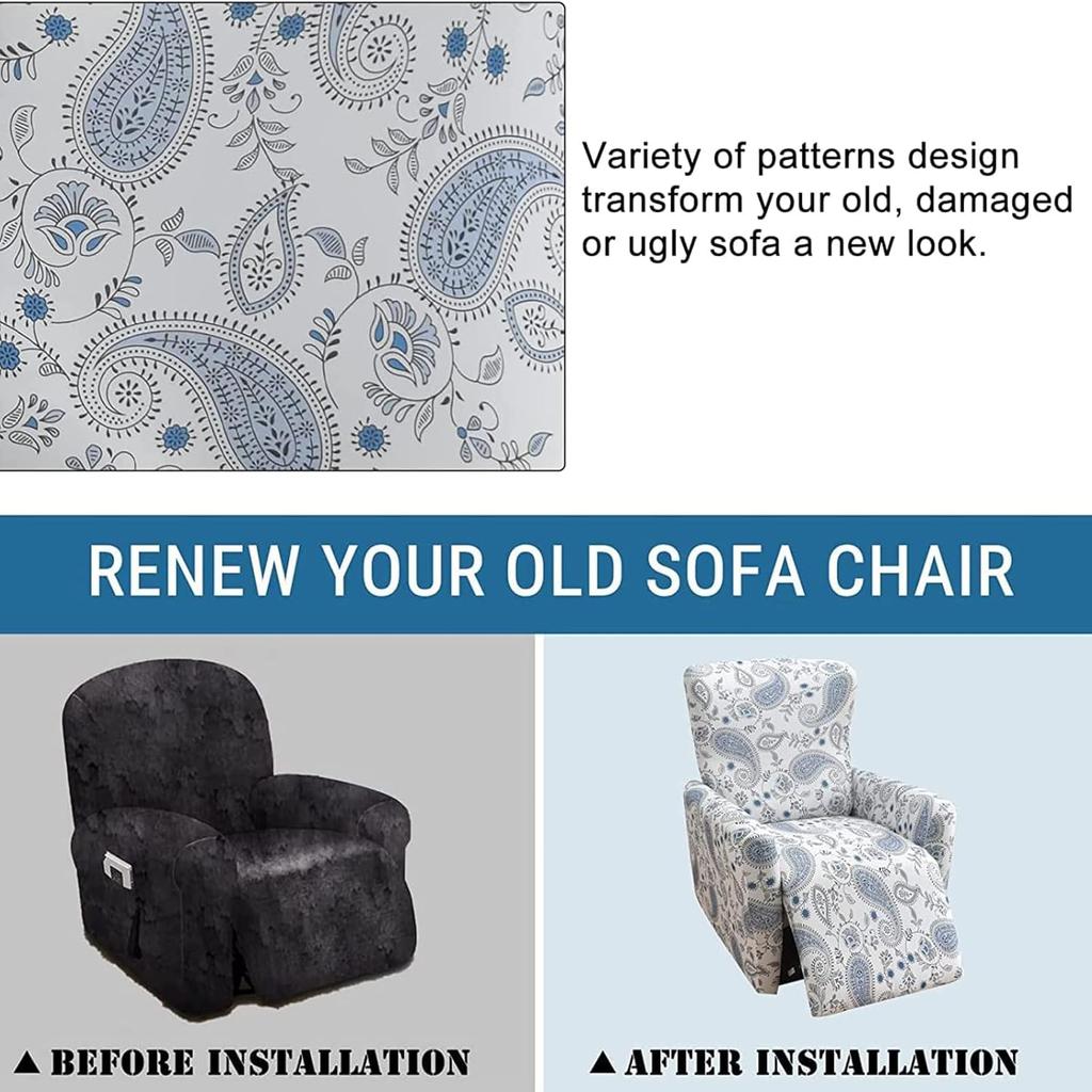 Эластичный чехол для кресла-реклайнера, Принтованные чехлы для кресла, Чехол для дивана-реклайнера, Нескользящий облегающий защитный чехол для мебели, для гостиной, спальни, дома, M