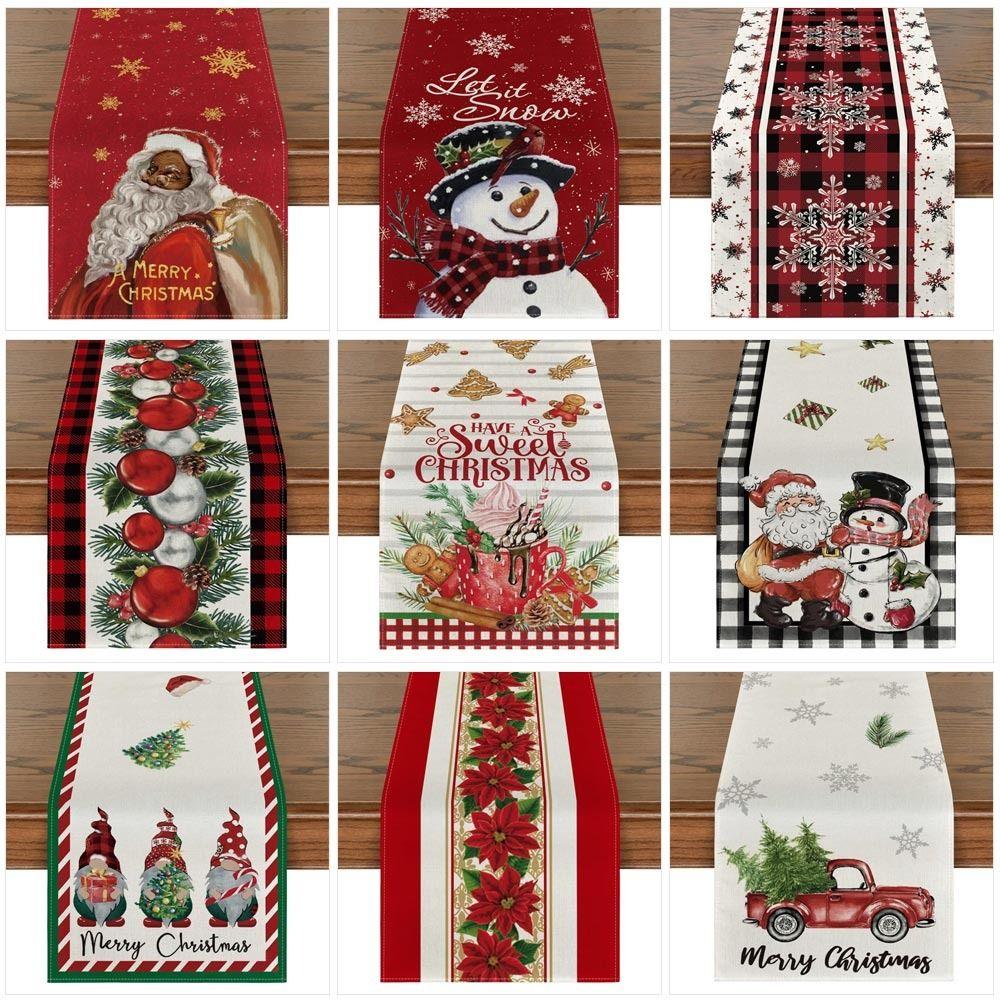 Merry Christmas Xmas Tablecloth Printed Table Cover New Year Table Flag Home Party Decor