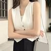 Women Waistcoat Vest Vintage Sleeveless Dressy Suit Casual Button Up V-Neck Tuxedo Vest for Daily Wear Office Dating Street