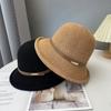 Льняная шляпа женская летняя солнцезащитная тонкая в стиле знаменитостей купольная панама модная универсальная шляпа от солнца пляжная верхняя шляпа