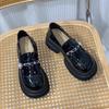 Black Loafer Small Leather Shoes for Women's 2025 Spring New Platform-soled Retro British Style Versatile Japanese Mary Jane Single Shoes