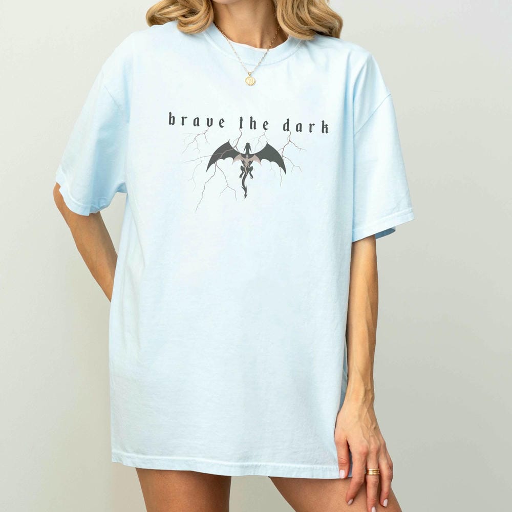 Women Retro Onyx Storm Brave the Dark Shirt Xaden Riorson Fourth Wing Comfort Unisex Tee Cotton Y2K Top Daily Trendy Streetwear