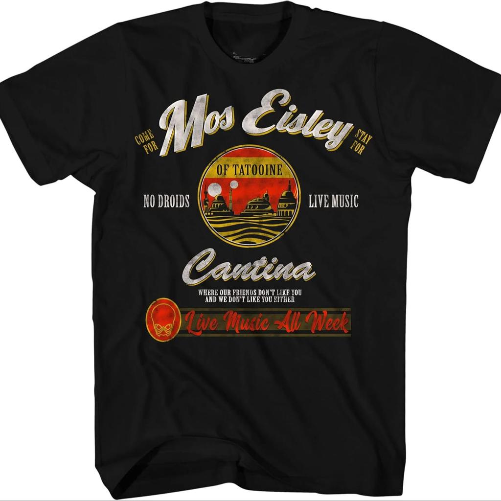 Mos Eisley Cantina Tatooine Men's Adult Graphic Tee T-Shirt High Quality O-Neck Short Sleeves 100% Cotton T-Shirt Tops 50995