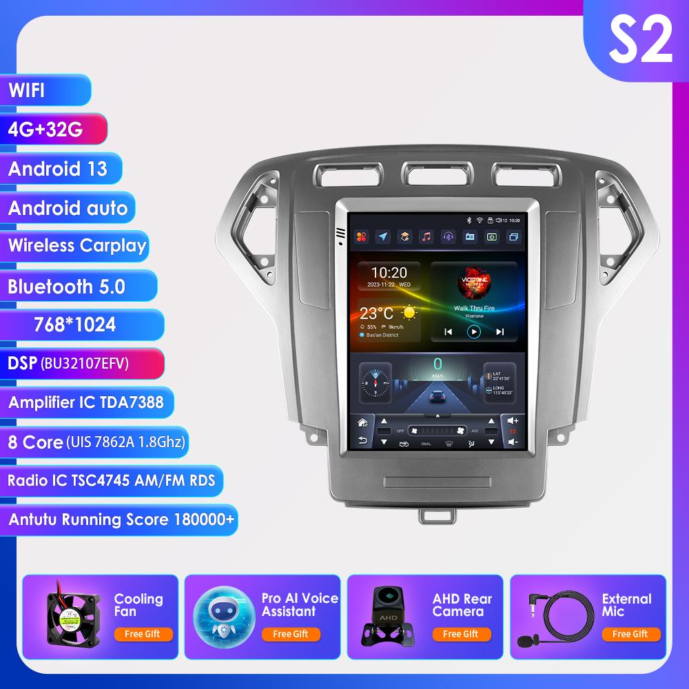 Car Multimedia Player for Ford Mondeo MK4 Galaxy A/C 2007 - 2010 Autoradio Stereo Wireless Carplay 4G 9.7inch 4G DSP 2din Audio