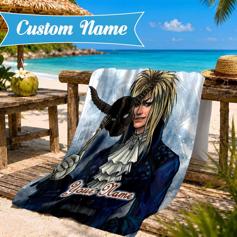 Custom Name Labyrinth Journey Beach Towel Microfiber Beach Towel, Lightweight and Quick-Dry, for Summer Travel, Swimming Pool Gift