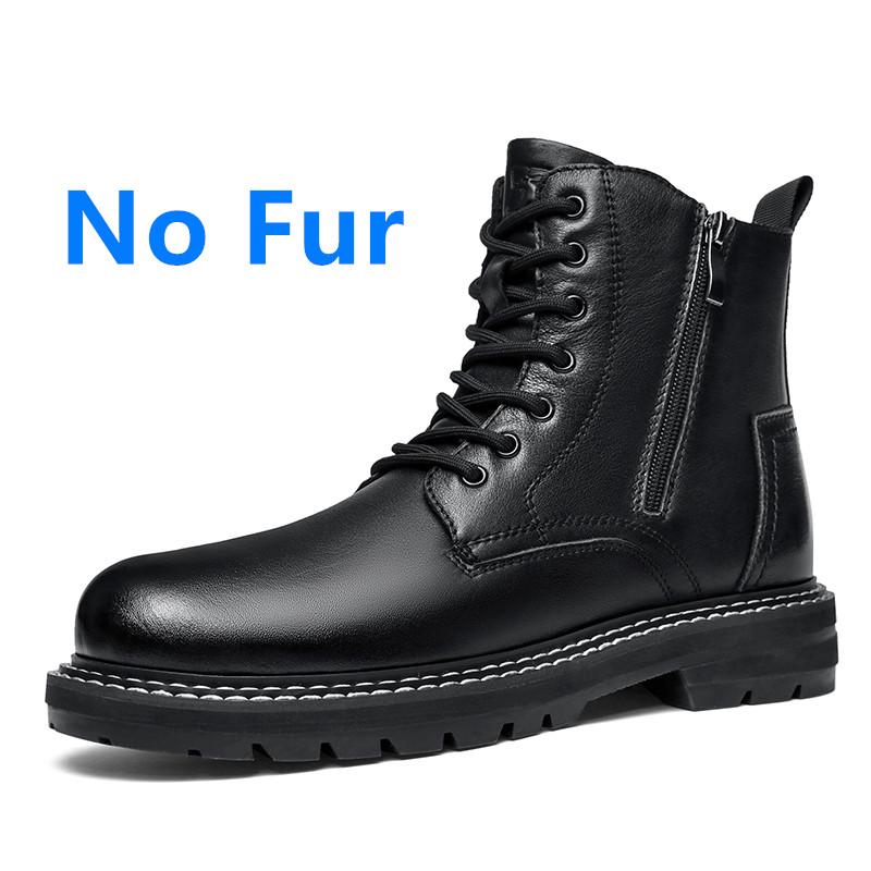 2024 Новые мужские кожаные ботинки Зимняя обувь для снега Удобная обувь для улицы Ботильоны для отца Мотокросс Боковая молния Мужские зимние ботинки
