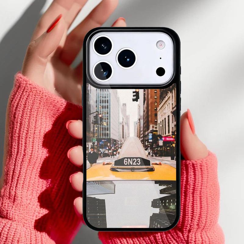 Чехол для телефона с изображением желтых такси Нью-Йорка для iPhone 17 Air 16e 15 14 13 Pro Max Задняя крышка для 12 11 Pro Coque