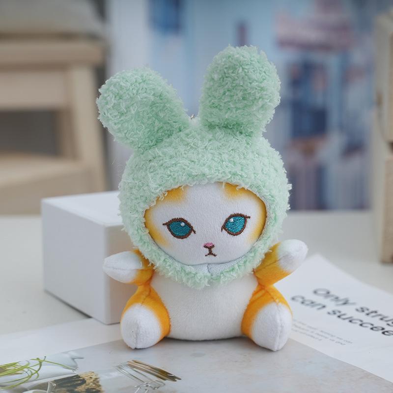 Bunny Ear Cute Cat Plush Keychain Fluffy Stuffed Animal Doll For Bags Gifts And