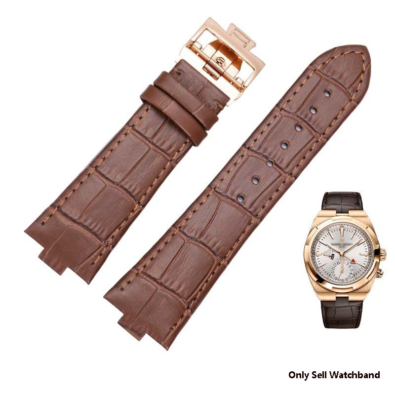 25*8Настоящая кожаная ремешок для часов Для Vacheron Constantin Серия OVERSEAS 4500V 5500V P47040 Пряжка из нержавеющей стали Мужской ремешок для часов