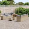 Ensemble de canapé de jardin 11 pièces avec coussins Beige Poly Rattan Acacia, Ensemble de salle à manger de jardin 3 pièces 3363932