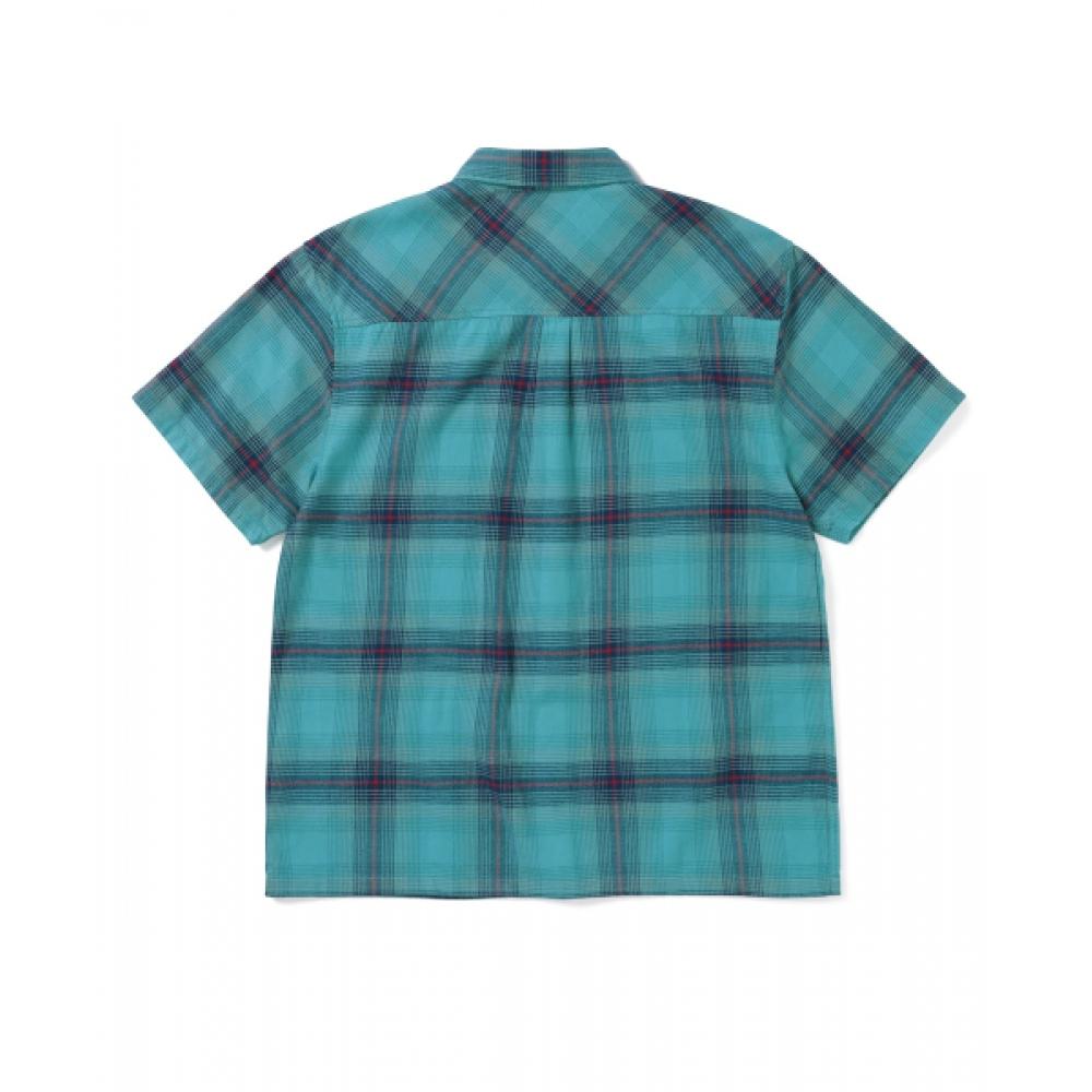 Thisisneverthat Рубашка S/S в клетку омбре зеленая