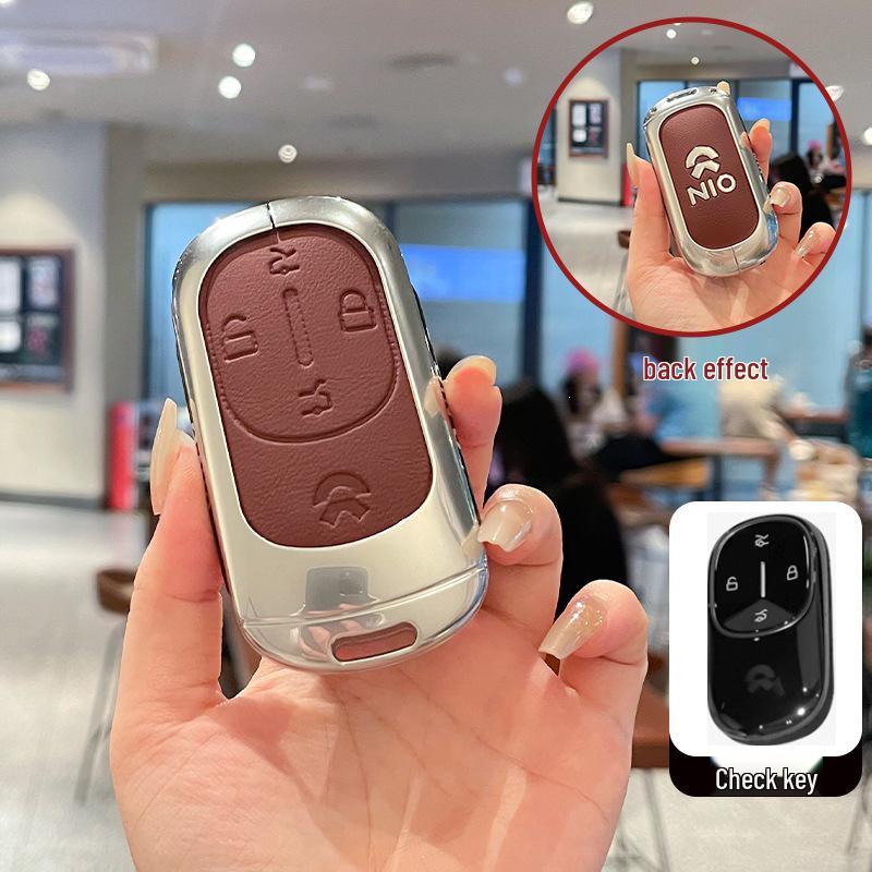 Ключница для Nio ET9 2025: Металлический и кожаный чехол для пульта дистанционного управления для аксессуаров будущей модели