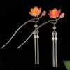 Zinc Zinc Alloy Lantern Hairpin Flower LED Light Hair Fork Exquisite Lotus Tassel Hair Stick  Cheongsam