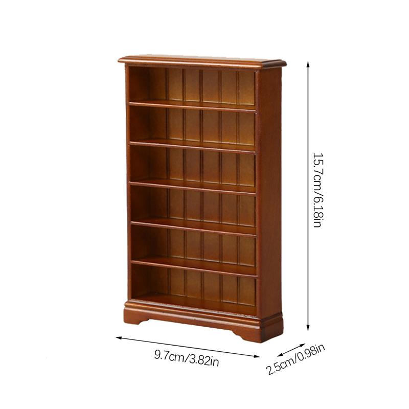 1/12 Многофункциональный Деревянный Шкаф Книжный Шкаф Шкаф Миниатюрная Мебель Ручной Работы Настенный Шкаф Кукольный Дом