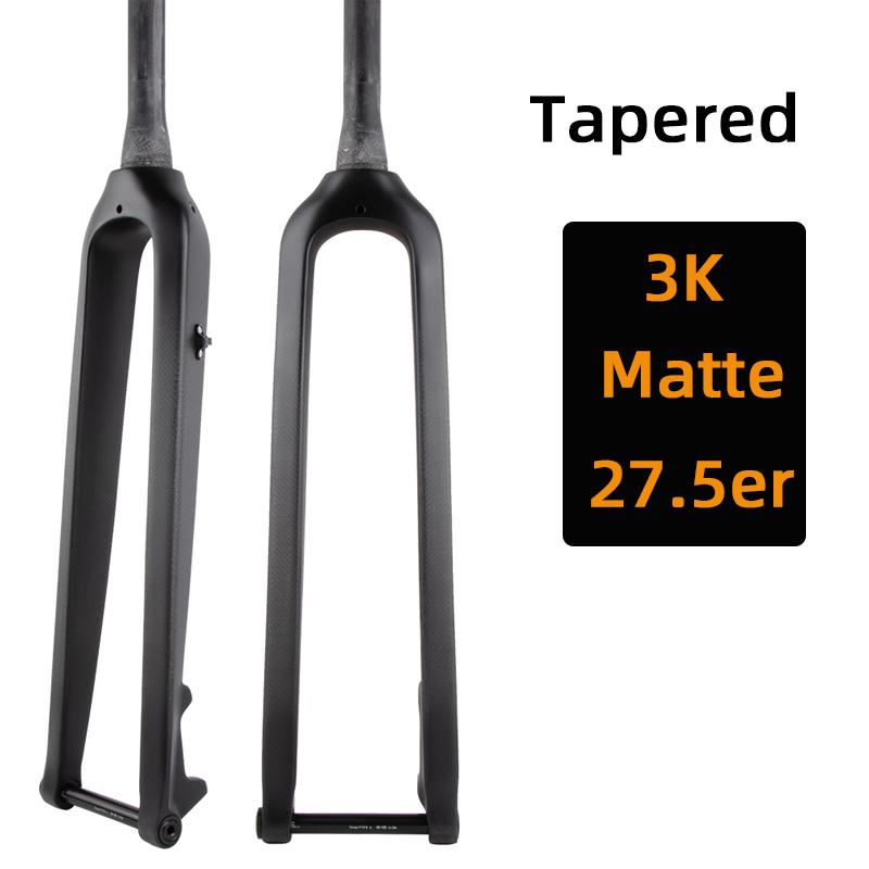 Glossy / Matte 3K Carbon Fiber Bike Fork Tapered Cycling Fork Mountain Bike Fork Bicycle MTB Parts Disc Brake