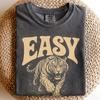 Vintage Easy Tiger Graphic Tee, Retro Charging Tiger Shirt, Animal Lover Cotton T-Shirt