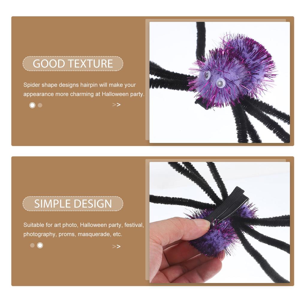 Halloween Spider Hair Clip Festival Accessories Bow Clips Shape Creative Hairball Barrettes Hairpin