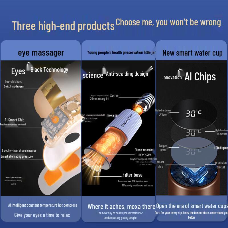 Hezheng Smart Eye Massager & Office Warming Gift Set CN plug (adapter included)
