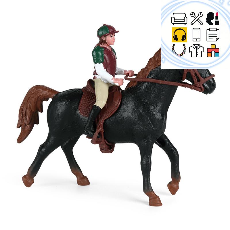 Simulation Animals Horse racing Models Action Toy Figures Solid Collection Model