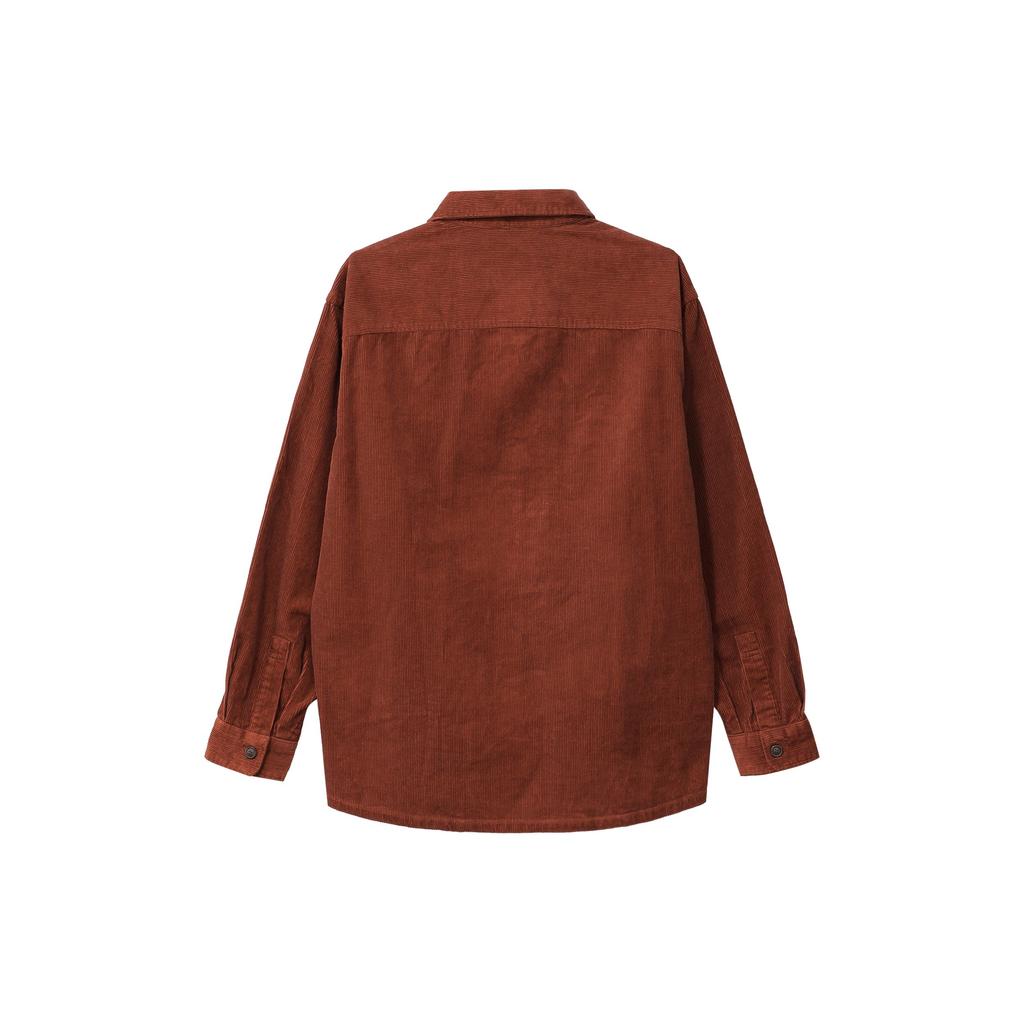 Uniqlo Свободная вельветовая рабочая рубашка с длинным рукавом для мужчин Оранжево-красная 460689-26