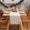 Рождественская скатерть-дорожка Мягкая плюшевая жаккардовая скатерть-дорожка с рождественской елкой Однотонная скатерть-дорожка с пайетками Рождественская скатерть-дорожка для обеденного стола Домашний декор для званого ужина