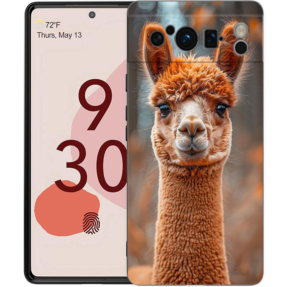 Кавайная альпака милый чехол для телефона для Google pixel 9 8 7 6 Pro 8A 6A 7A 5G Силиконовый противоударный черный чехол Fundas