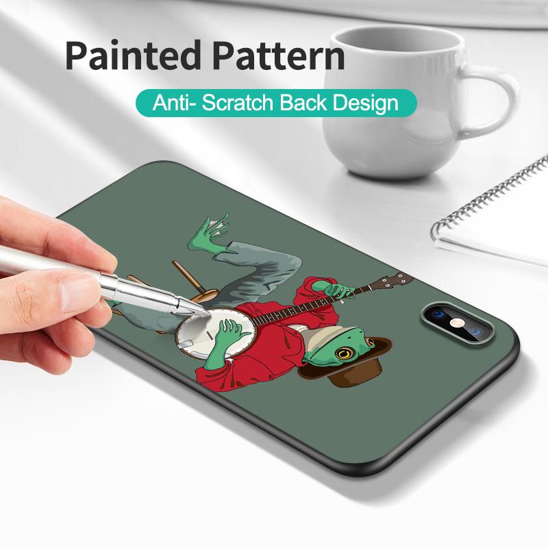 Черный ТПУ чехол для Vivo Y01 Y2 Y12S Y12A Y50 Y15 Y15A Y15S Y17 Y3 Y11 Y50 Y50T Y51S 2019 2020 5G Кавайная лягушка гриб
