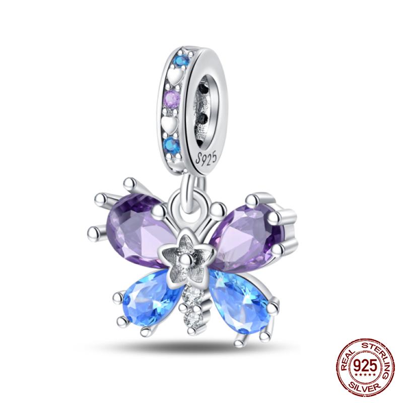 Новые 100% Медные Светящиеся в темноте Подвески-шармы с драгоценными камнями в форме сердца и бабочки, Подходят для оригинального браслета Qikaola, DIY, Ювелирные изделия на день рождения