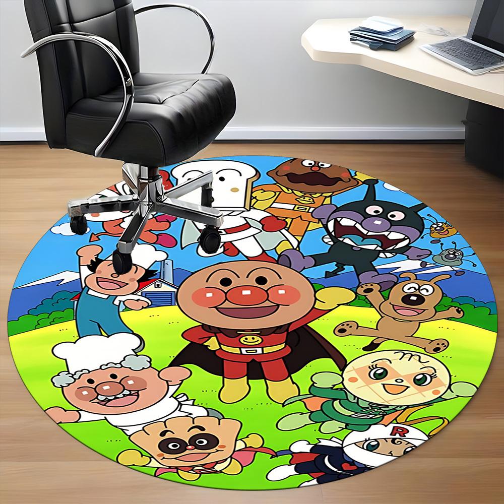 1PC Anpanman Office Round Area Rug Suitable For Office, Under Office Chairs Bedroom Living Room Home Decor, Available in Various Sizes