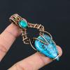 Тибетский бирюзовый драгоценный камень Чистая медная проволока Обернутая ювелирная подвеска ручной работы