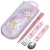 Skater Lunch Box Trio and Made In 23 Years TACC2AG Children's Set, Chopsticks, Spoon, Fork, Kids' Cutlery, Antibacterial, Easy-Open Slide-Open, Japan,