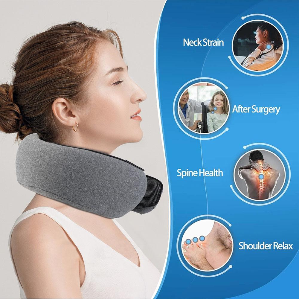 Travel Neck Support Portable Lightweight Adjustable U-shaped Pillow Memory Foam Snail Pillow Soft Noon Break Sleep Pillows Travel Neck Pillow