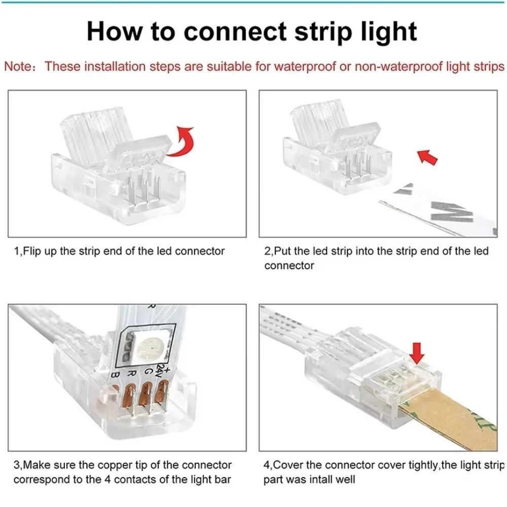10MM LED Strip Connector 2Pin 3Pin 4Pin 5Pin LED To Strips for SMD Strip Light