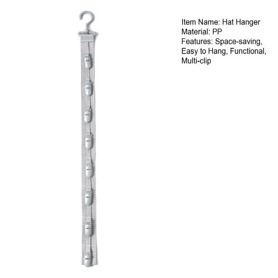 Подвесной органайзер для шляп Вешалка для шляп для гардероба с 8 зажимами Вертикальный держатель для бейсболок для двери стены шкафа спальни прихожей для хранения шляп