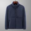 Shake Fleece Jacket for Men Loose Double-sided Plush and Thick Hoodie Cardigan for Warmth Large Standing Collar Fleece Jacket