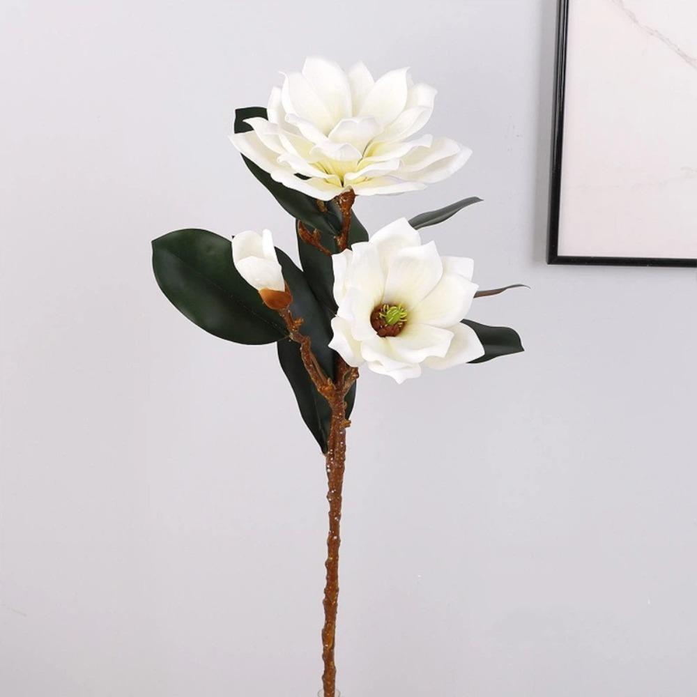Real Touch Artificial Magnolia Flower Large Faux Magnolia Branch Home Decoration