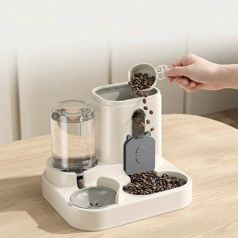2 In 1 Automatic Pet Feeder Water Dispenser Set Gravity Dog Cat Food Water Bowl Large Capacity Auto Refill Feeding Drinking Stat