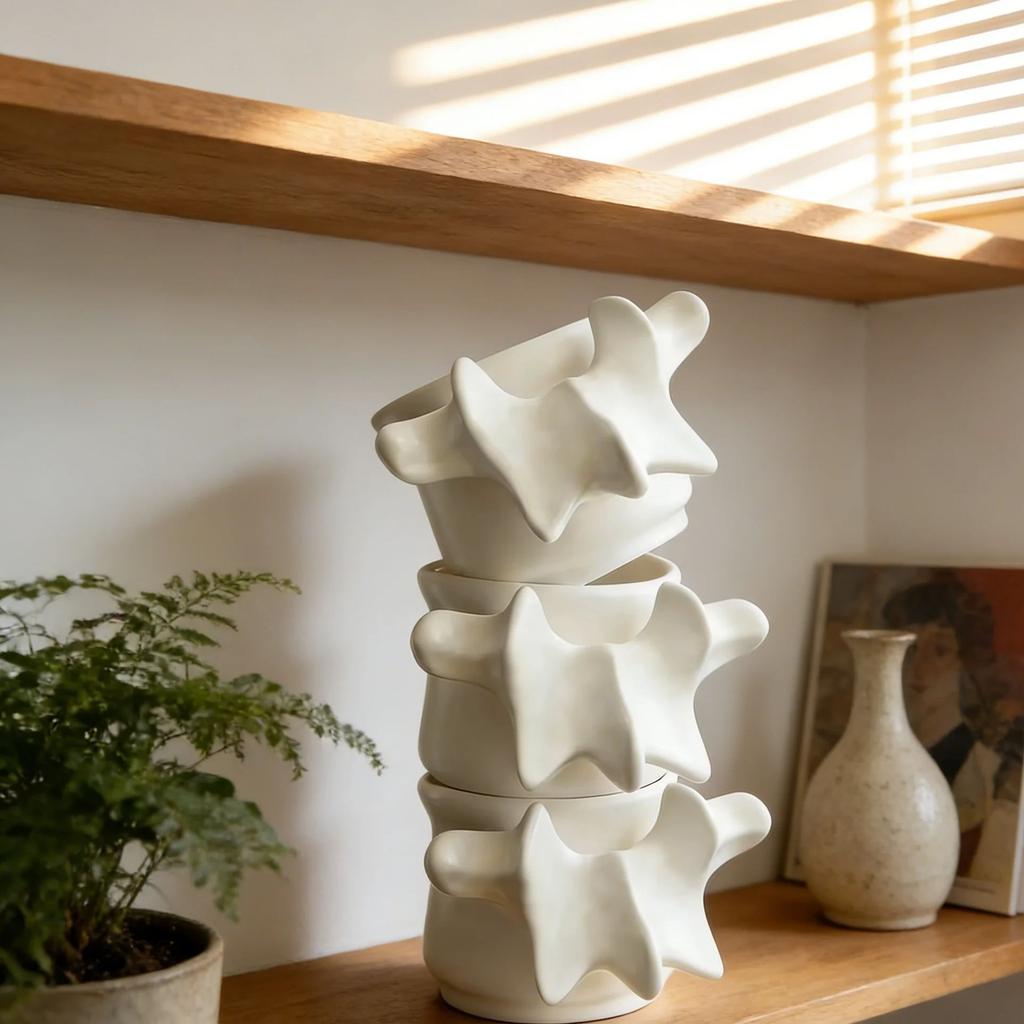 Простая керамическая кружка-скелет с позвоночником, кофейная чашка с держателем для ручек, милые настольные декоративные украшения, креативный подарок для друзей