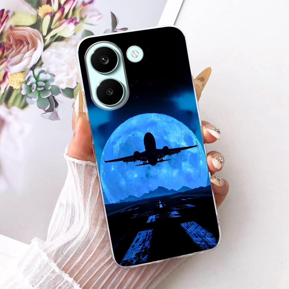 6.59'' Чехол для Xiaomi Poco X8 Pro 5G Чехол Прозрачный Модные Цветы Милый Кот Крутой Расписной Мягкий Корпус 2511FPC34G