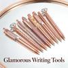Набор шариковых ручек 8 шт. Rose Gold - Стильные металлические ручки с хрустальными акцентами - Идеально для студентов, офиса, подарков, роскошная ручка