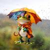 Fun-JD085 Creative Painted Frog Glass Window Beautification and Decoration Electrostatic Uv Window Sticker