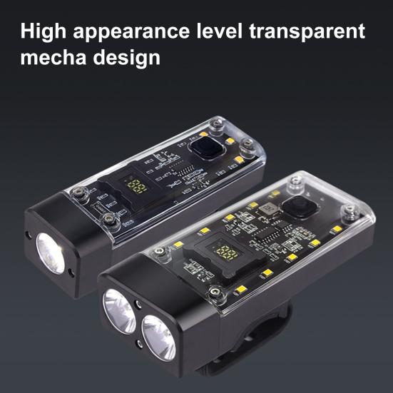 Bicycle Headlight 1500/3000mAh Rechargeable Power Bank Lightweight Waterproof Universal MTB Road