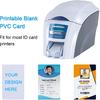 DIY Name Badges, Wisdompro 10 Set White Printable Blank PVC Badges (3.38 x 2.13 Inch) with Magnetic Name Tag for Jacket, Lapel,or Shirt - No Holes in