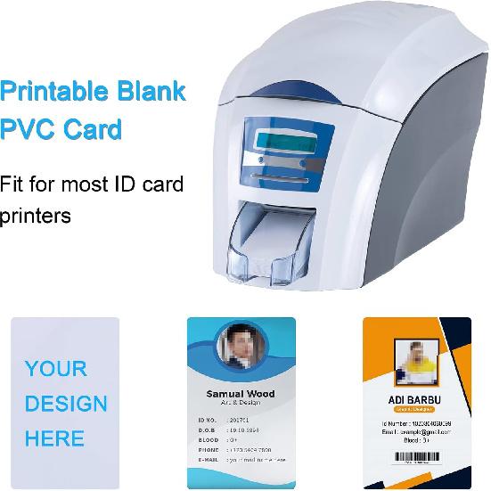 DIY Name Badges, Wisdompro 10 Set White Printable Blank PVC Badges (3.38 x 2.13 Inch) with Magnetic Name Tag for Jacket, Lapel,or Shirt - No Holes in
