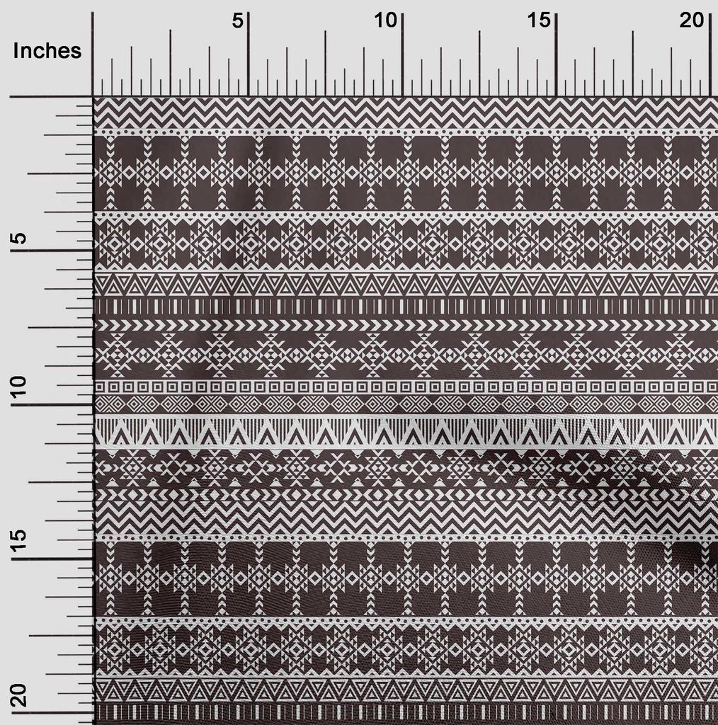 oneOone Cotton Flex Dark Chocolate Fabric Aztec Tribal Craft Projects Decor Fabric Printed By The Yard 40 Inch