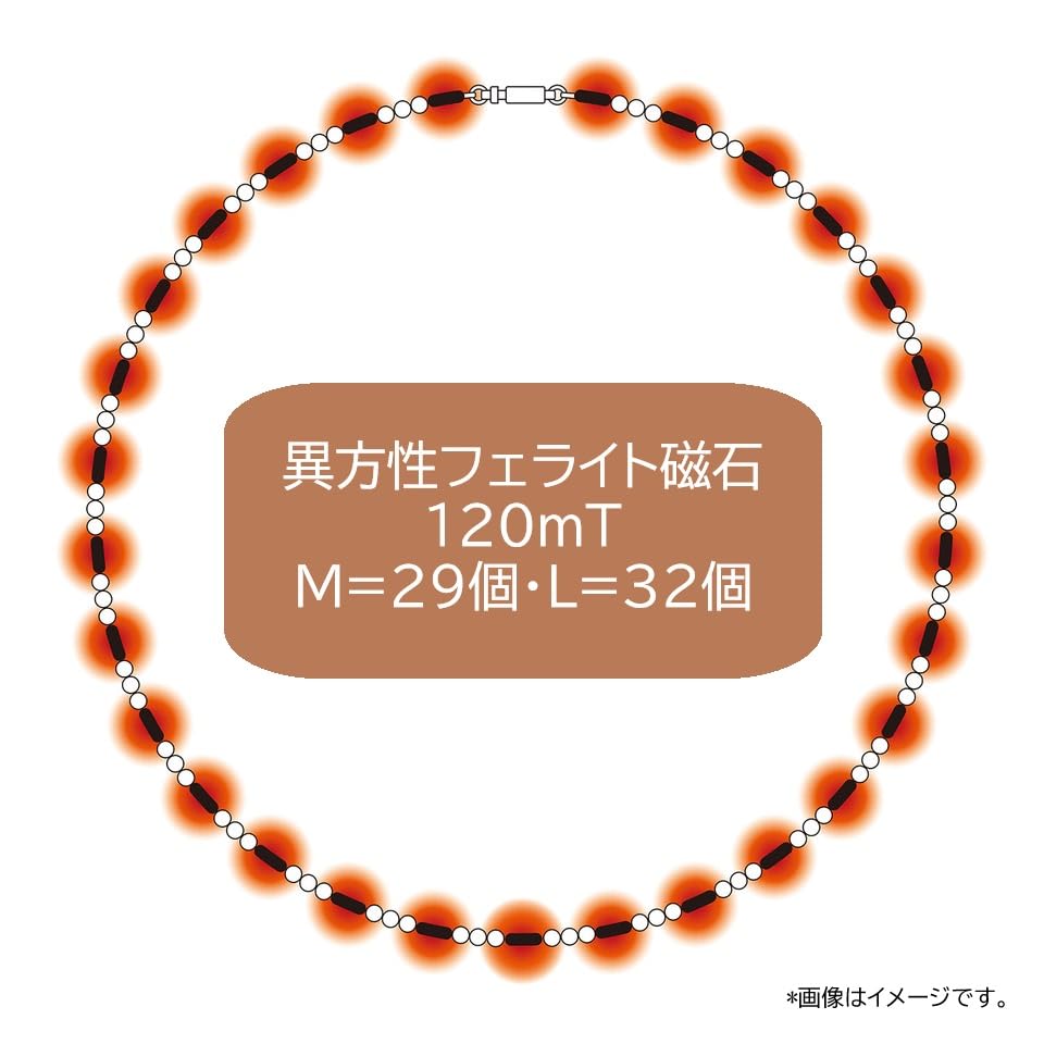 MIONO AIR SEVEN Черная шпинель Терагерц Магнитный Постоянный магнит Облегчает скованность Способствует кровообращению Регулируемый Медицинский Сделано в Японии Ожерелье, Сила,