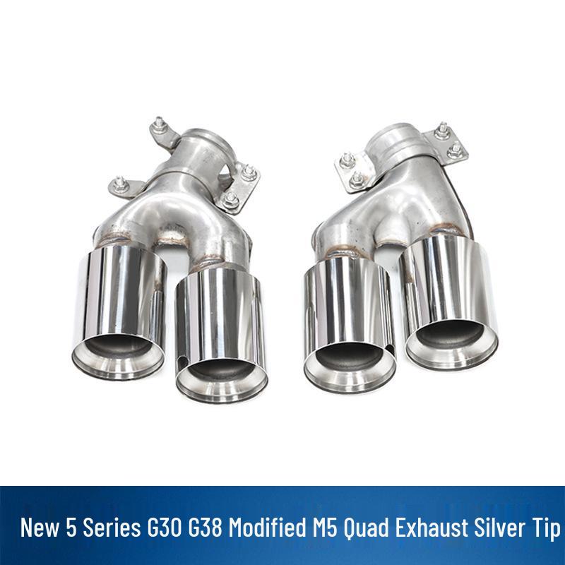 Черный титановый четырехствольный выхлопной наконечник из нержавеющей стали для BMW 5 серии G30/G38